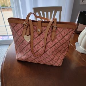 Large leather trim Dooney Bourke  handbag